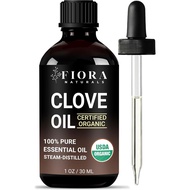 Organic Clove Essential Oil – 100% Pure, USDA Certified Clove Bud Oil for Teeth & Gums, Toothache Re