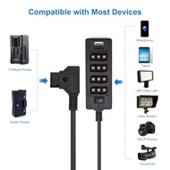 [LIX1] Andoer D-Tap B Type Socket D-tap Male to 8 Port Female Spliter Power Cable Connector with USB