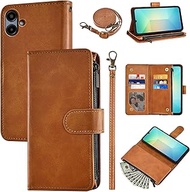 Wallet Case for Samsung Galaxy A06 5G with Wrist Strap and Shoulder Strap PU Leather Flip Stylish 6+