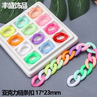** Acrylic Buckle Resin Chain Macaron Rainbow Color Open Ring diy Keychain Jewelry Accessory C26.04.