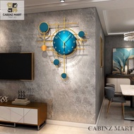 JJT Luxury 3D Metal Frame Circular Creative Mural Wall Clock with Silent Movement | Jam Dinding Vira
