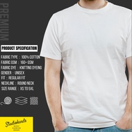 goods White 100% Spot Tshirt Cotton Round Neck Plain Tee Bu Kosong Putih Unisex Best Ever T-Shirt