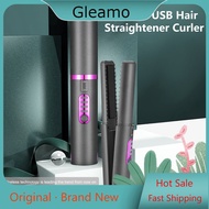 Gleamo Japan AKIRA Portable Mini USB Wireless Cordless 2 in 1 Ceramic Hair Straightener Curler Flat 