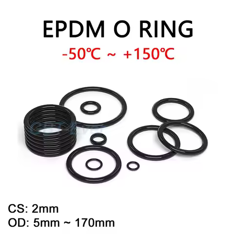 EPDM Rubber O Ring CS 2mm OD 5mm ~ 170mm Acid and Alkali Resistance Water Resistance Friction Resist