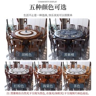 BW88/ Ding Ru New Chinese Marble round Dining Table with Turntable12Large round Table Dining Table Stool Table Solid Woo