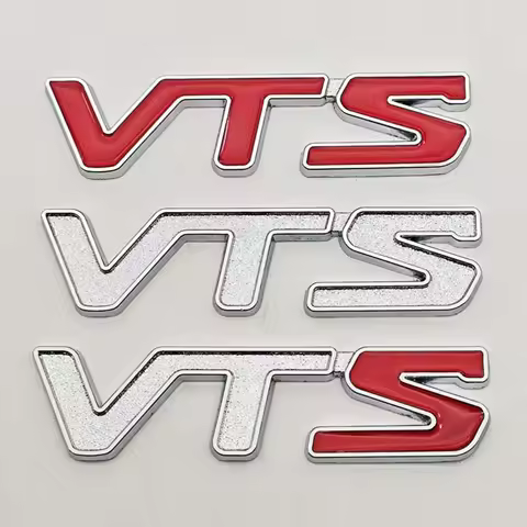 3D Metal Red Silver Color Car Sticker Logo V T S VTS Badge Emblem Sticker For Citroen C2 C3 C4 Quatr
