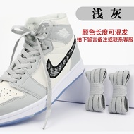 Yipin Macro Aj1 Buộc Dây Giày Dẹt Trắng Và Đen Bóng Rổ Dây Tròn Cho Nam Nữ Trẻ Em Giày Thể Thao