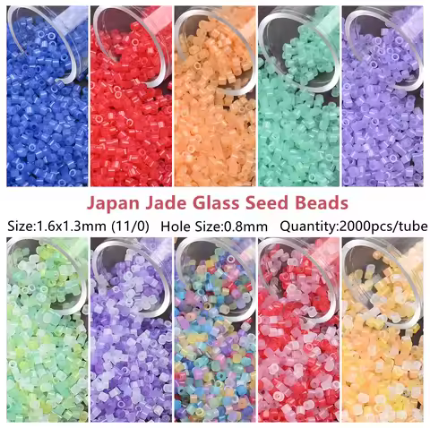 10Grams 11/0 Cylinder Glass Beads Bundle Translucent 1.6mm Japan Beads for Craft Jewelry Making