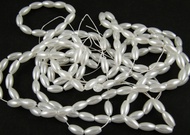 BeeBeecraft 500pcs Acrylic Beads Imitation Pearl Style Rice White  4x8mm  hole: 1mm for Jewellery Making