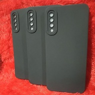 Softcase Samsung A70/A70S Silicone Full Black Macaron Phone Case