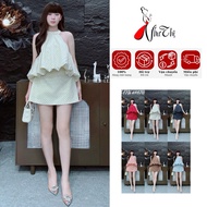 C233 Backless camisole set + short A-line skirt