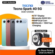 TECNO Spark 40 5G Smartphone | 8+256GB | 50MP Dual Camera | Dimensity 6400 5G+ | 6000mAh Battery