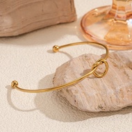 Slim Wire Knot Adjustable Bracelet 18K Gold Plated Waterproof Sensitive Skin Friendly
