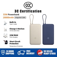 【CCC Certification】Xiaomi 33W PowerBank 20000mAh (integrated Cable) | USBC Two-Way Fast Charging l C