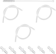 3pcs Milk Tubes Hoses, with 6 Connectors 1 Brush Silicone Milk Container Pipe Replacement Accessorie