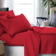 Viano New Solid Collection Bedsheet Set Blood Red - 100% Combed Cotton | 880TC