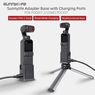 Potable Type-C Charging Base Adapter 1/4 Tripod Mount for DJI POCKET 2/OSMO POCKET Handheld Gimbal Camera Accessories