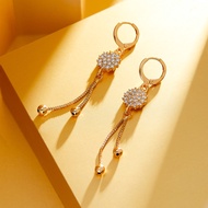 Hyl Jewelry 192E Anting Titanium Wanita Anti Karat Dan Anti Luntur Asli Dewasa Panjang Silver Jewerl