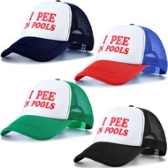 4 Pcs Funny Trucker Cap I Pee in Pools Hat Retro Funny Baseball Cap Funny Gag Gift Joke Adjustable f