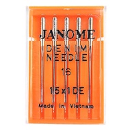 JANOME Household Premium Bur DE Pointed Needle (Denim Needle) No. 16 Made In Vietnam