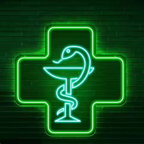 Pharmacy Neon Sign Apothecary Art Wall Light Business USB LED Neon Light European Pharmacy Light for