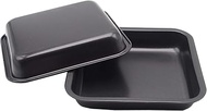 HYTK 2pcs Mini Baking Pans 8 X 8 Inch (Inner 7.5 X 7.5) Square Cake Pan Bread Pan Nonstick Heavy Car