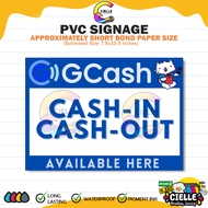 PVC SIGNAGE - GCASH Cash-in/Cash Out Signage (7.5x10.5 inches)