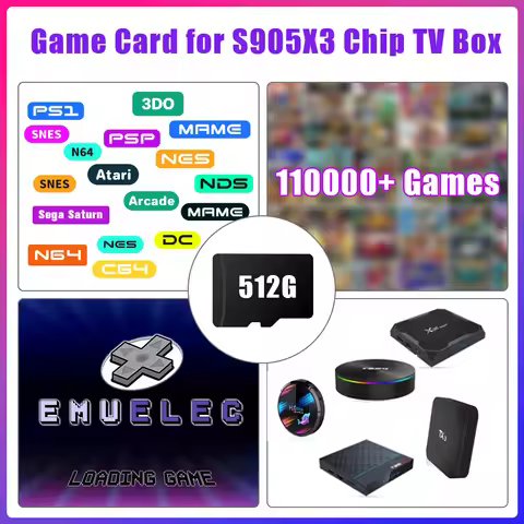 Game TF Card for S905X3 Chip TV Box Retro Game Console with 110000+ Games 70+Emulators for PS1/PSP/N