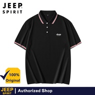 JEEP SPIRIT Summer new style men's short sleeve T-shirt lapel casual men's polo shirt men 5XL