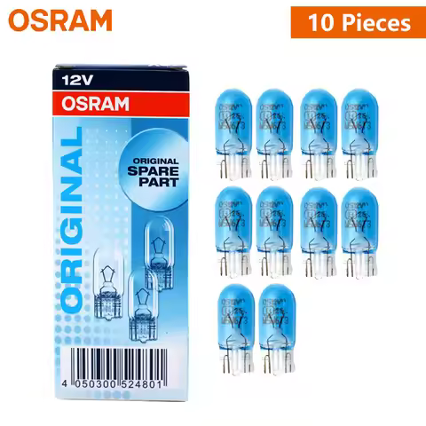 OSRAM Original 12V T10 W5W Interior Light Turn Signal Lamp 4000K Cool White Color 5W W2.1x9.5d 2825C