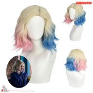 SIRENUZV Women Cosplay Wig, 35cm Anime Enid Sinclair Women Prop Wig,  BoBo Style Gradient Short Hair
