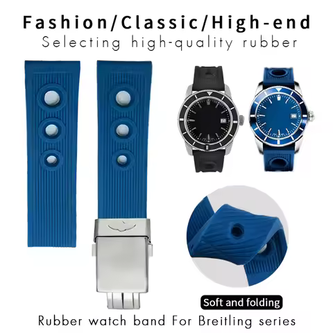 19mm 20mm 21mm 22mm 23mm 24mm Silicone Rubber Watchband Fit for Breitling Avenger Heritage Superocea