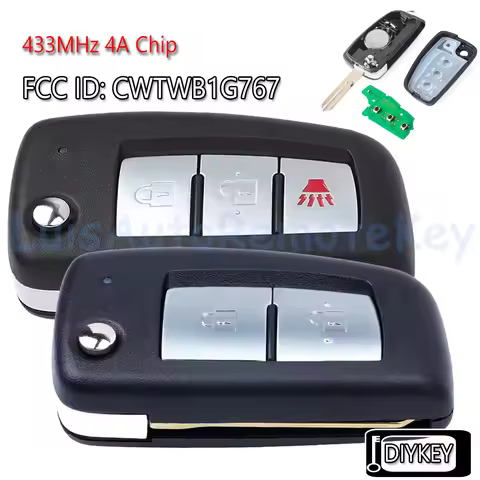 2 / 3 Btns Flip Remote Key Fob FSK 433MHz PCF7961M 4A Chip for Nissan Rogue X-Trail Qashqai Pulsar J