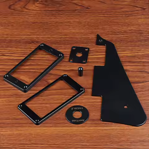 Attractive- 1Ply Black Pickguard Back Plate Screws Set & Humbucker Pickup Ring & Switch Ring Fit Les
