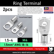 [1pcs 2pcs] Tinned Pure Copper Cable Lug Terminal - M4 M5 M6 M8 M10 M12 4mm/6mm/10mm/16mm/25mm/35mm/