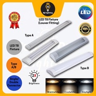 LED T8 Louver Fitting T8 Fitting Single Circuit Double Circuit Frosted Casing For T8 LED Double Inpu