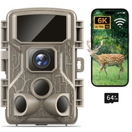 Trail Camera WiFi 2.7K 48MP Night Vision IP67 Waterproof 0.5s Trigger Speed for Outdoor Wildlife Det