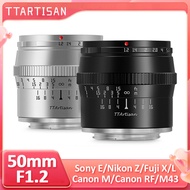 TTArtisan 50mm F1.2 APS-C Full Frame Manual Focus Large Aperture For Camera Sony E Nikon Z Canon M F