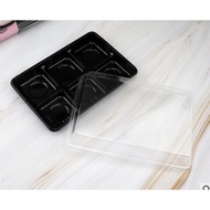 FG520 6 Cavity Black Base Transparent Cover Packaging Tray-50pc/pkt