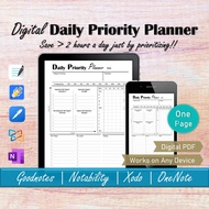 Digital Daily Priority Matrix Ipad Planner, Goodnotes 10 Minutes Hourly Planner, OneNote Time Blocki