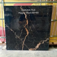Granit GARUDA TILE 60x60 Magior Black Glazed polished Grade Premium 