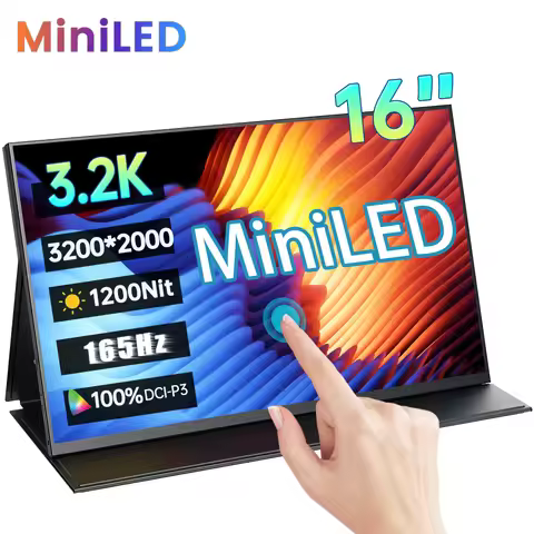 16 Inch 3.2K 165Hz MiniLED Portable Monitor 3200*2000P 1200Nit 100%DCI-P3 HDR IPS Screen Gaming Disp