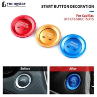YOUNGSTAR 2Pcs Car Start Ignition Engine Start Stop Button Ring Cover Trim Sticker For Cadillac XT5 