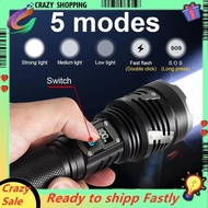 XHP360 2025 LED Flashlight USB Rechargeable Lamp 26650 Battery Ultra Bright ,Lantern 26650 Battery