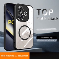 Case For Xiaomi Poco M6 X6 F6 Pro CD Pattern Magnetic Coil Transparent Hard Phone Cover