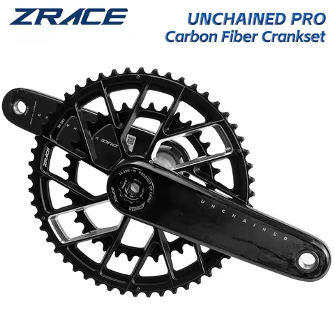ZRACE UNCHAINED PRO Carbon Fiber Crankset, Super Light,, Race Grade, Road Crankset, DUB, 165 / 170, 