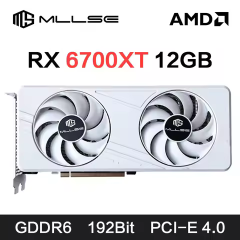 MLLSE AMD RX6700XT 12GB Graphic Card GDDR6 192bit Gaming Computer GPU rx6700xt 6+8pin 12GB Game Desk