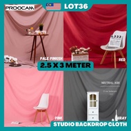 🔥Ready Stock🔥 Proocam Studio Backdrop Background Cloth IG Pale Pinkish Pink Grey Red Green Black Whi