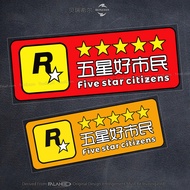 Five-Star Costco Creative Text Sticker GTA5 Grand Theft Speed Motorcycle Body Scratch Decoration Ref