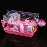 ที่รองhamster Acrylic Villa 3ชั้นพร้อมอุปกรณ์เสริมขนาดใหญ่ 2 ชั้น ที่รองhamsterแบบพับได้สำหรับสัตว์เ